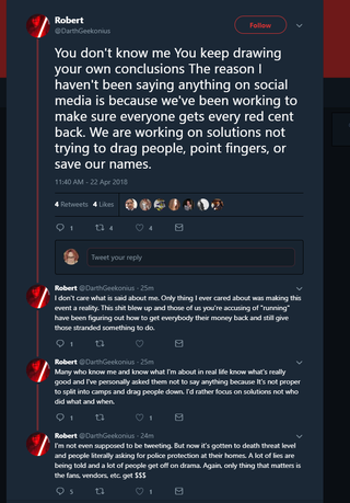 Thread by Universal FanCon founder.